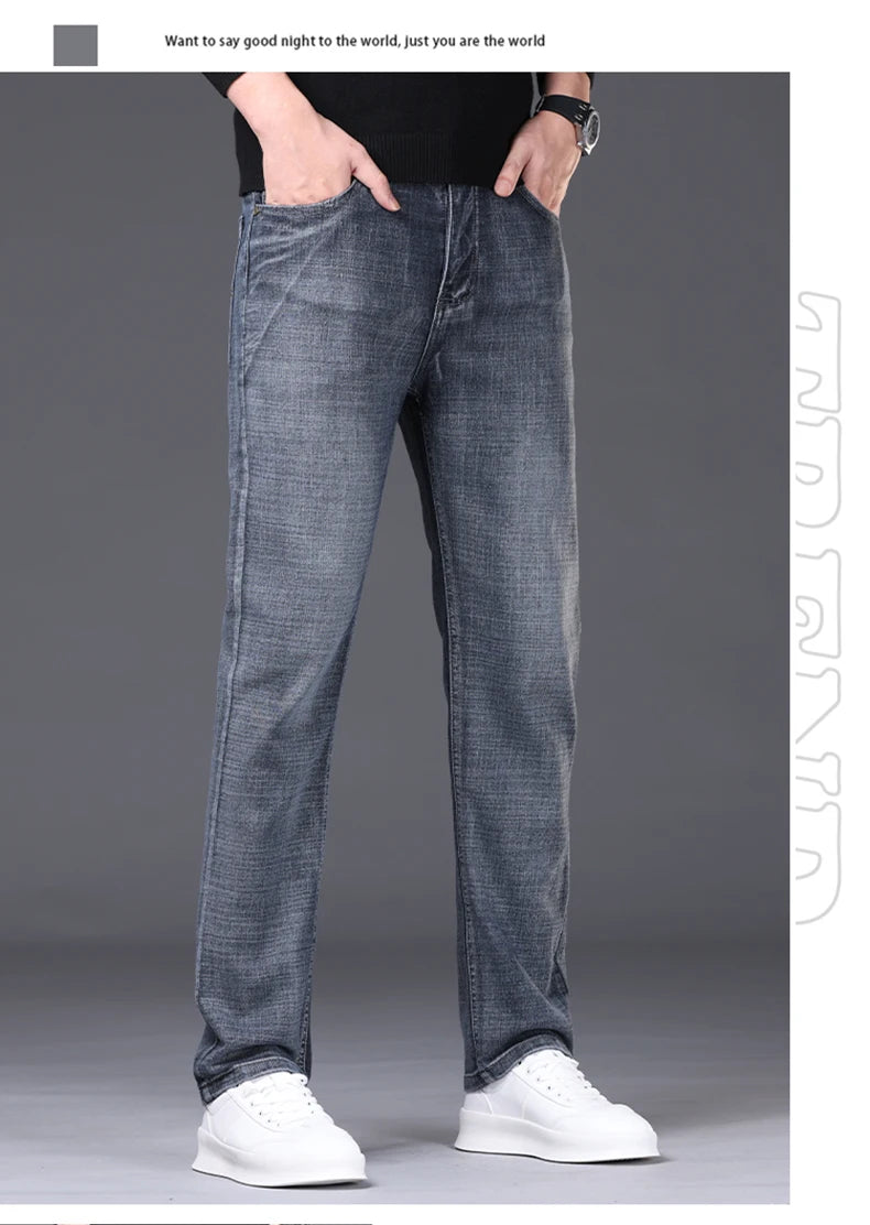 Men's Straight-Leg Dad Jeans – Soft Regular Fit Denim