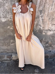 V-Neck Lace-Up Dress | OWNLUXE
