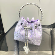 Crystal Bucket Evening Bag (Green Pink) | OWNLUXE