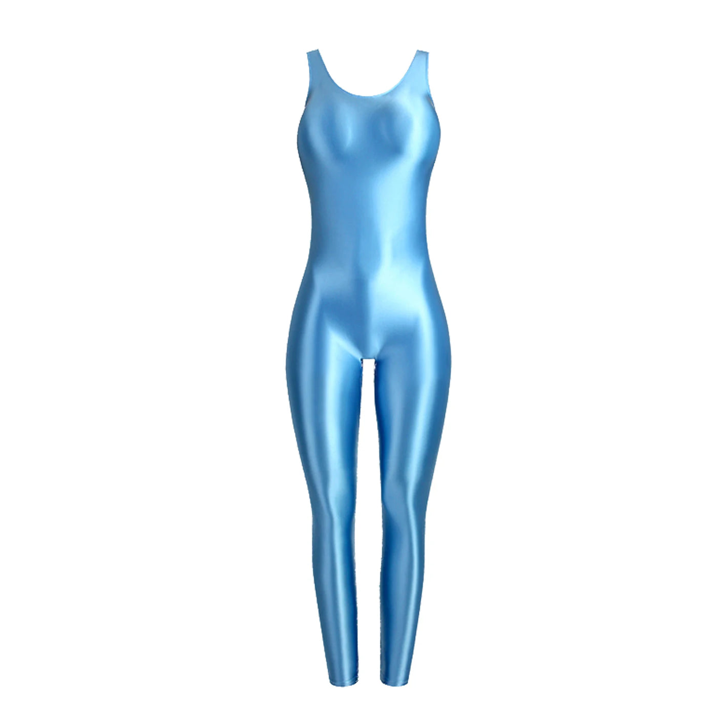 Faux Leather Shaping Jumpsuit - Sleeveless Body Sculpting One-Piece