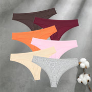 Women's Seamless Cotton Thongs 6-Pack | Low-Rise G-String | OWNLUXE