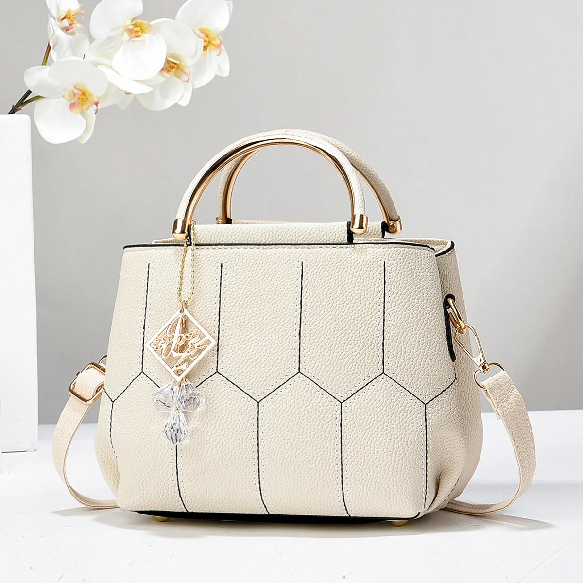 Beaded Sequined Shoulder Bag – Square Evening Crossbody