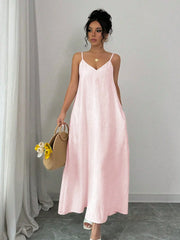 Women's Sleeveless V-Neck Dress | OWNLUXE