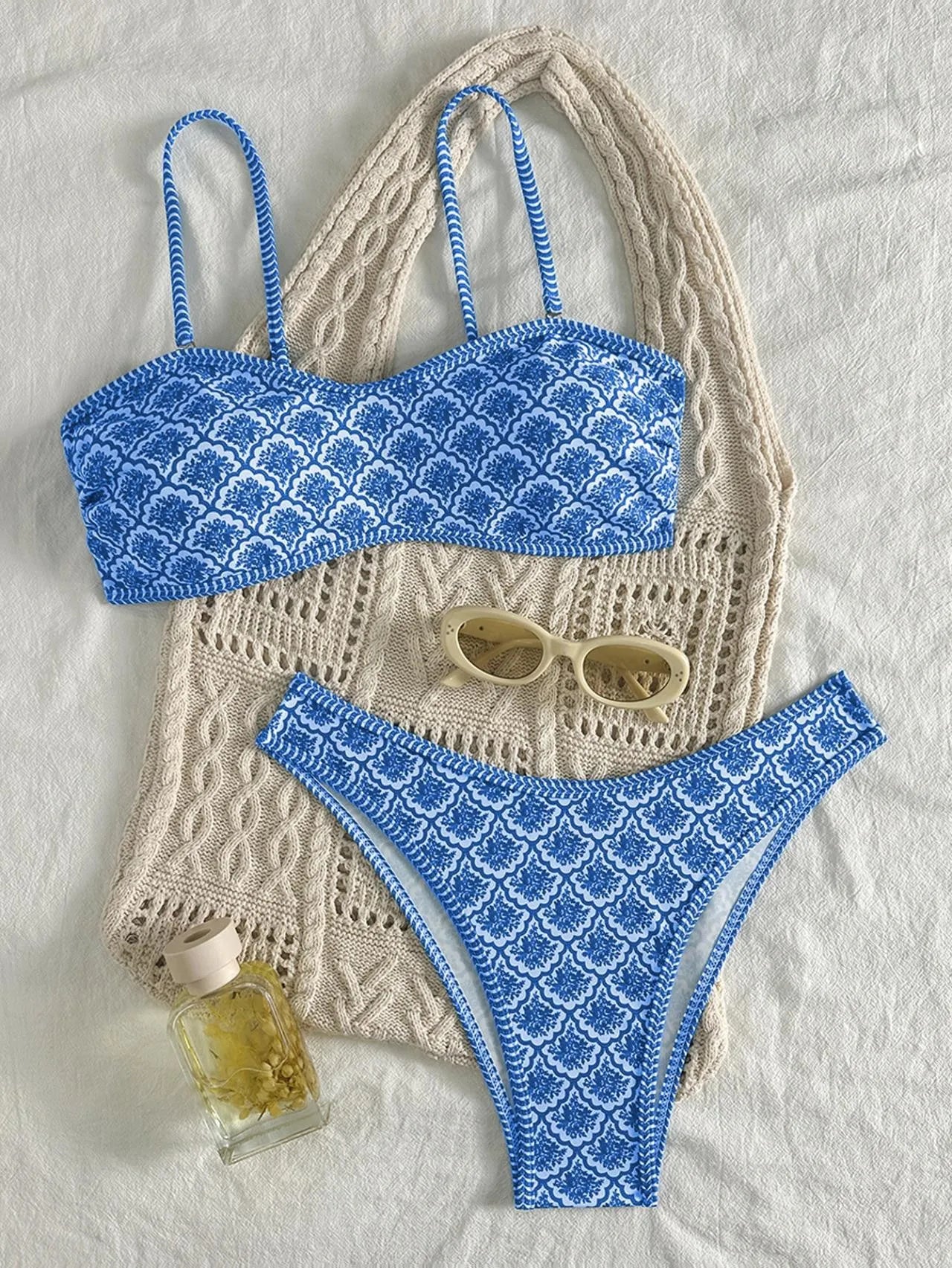 Printed Triangle Bikini Set | OWNLUXE