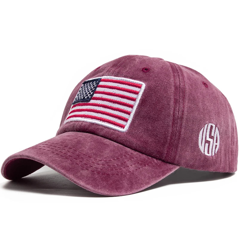 Cotton Retro Baseball Cap Flag | OWNLUXE