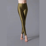 Skinny Extended-Size Shiny Yoga Leggings | OWNLUXE