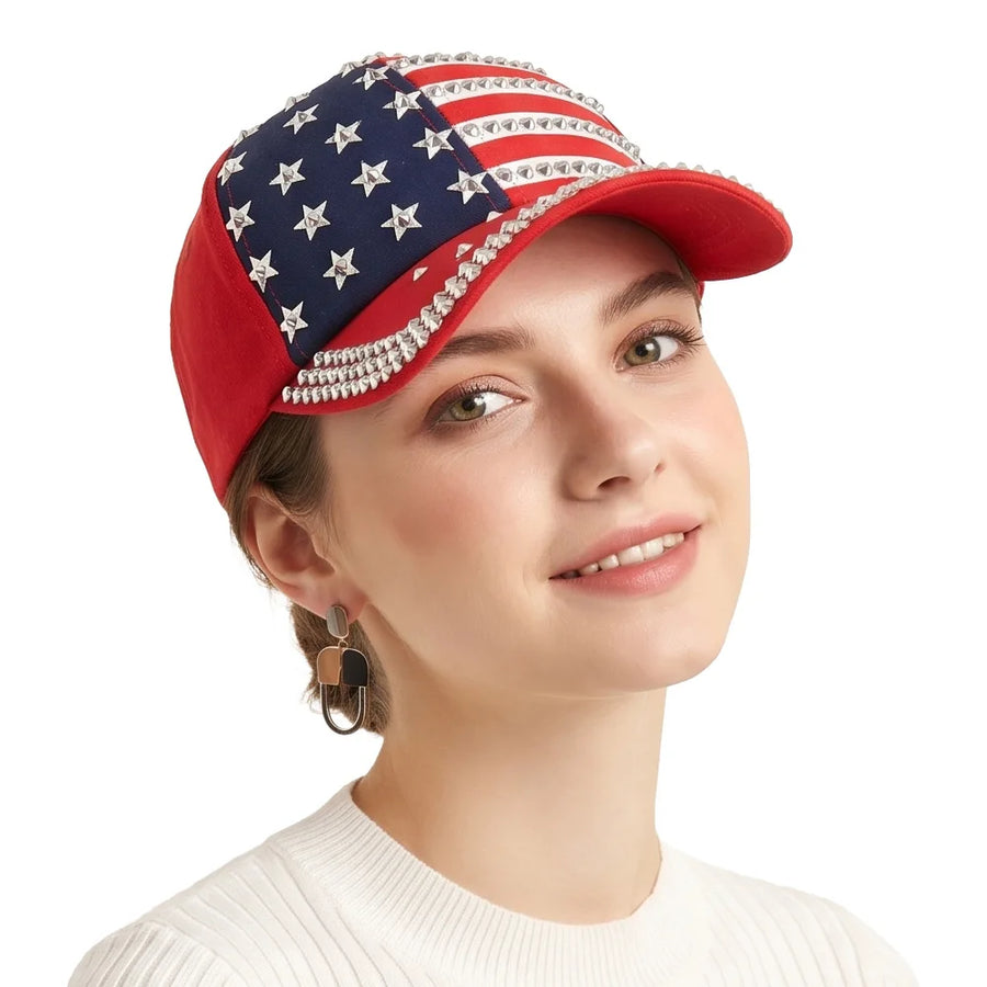 Adjustable Rhinestone Studded Flag | OWNLUXE