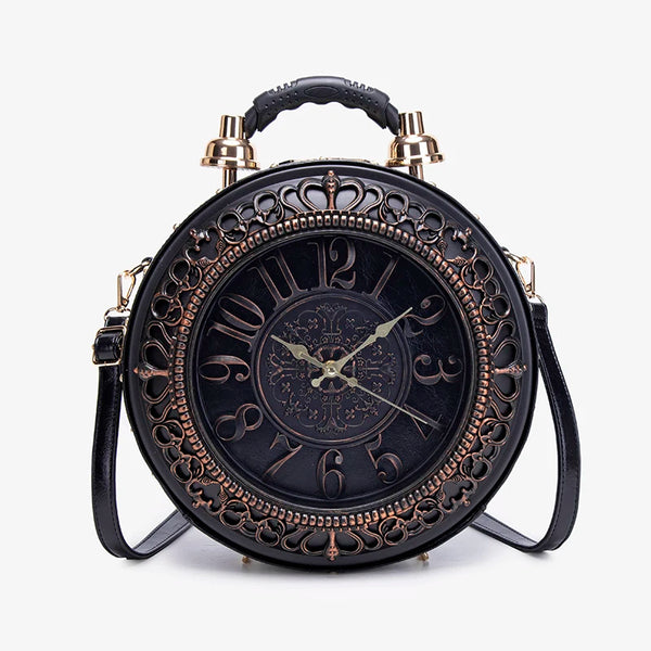 PU Leather Clock-Shaped Crossbody Bag – Shop at OWNLUXE