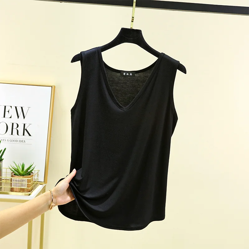 Vest V-Neck Sleeveless Relaxed-Fit Top | OWNLUXE