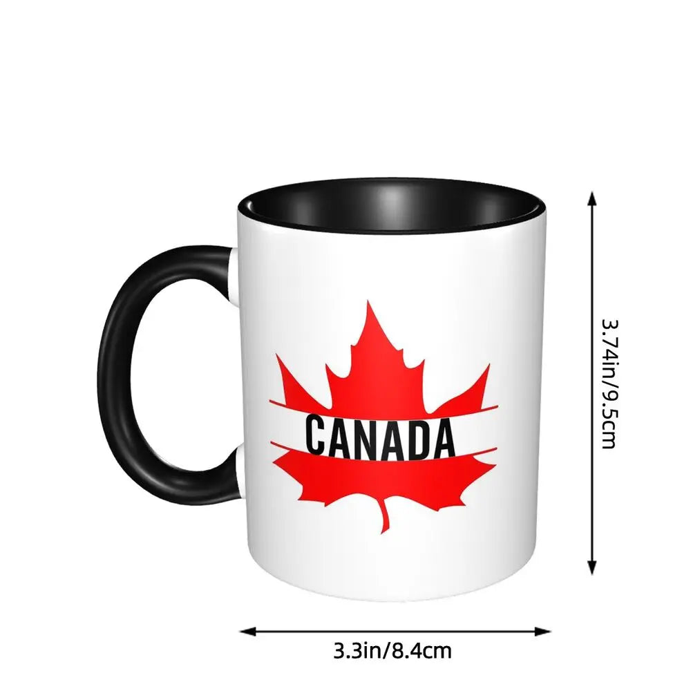 Maple Leaf Canada Canadian Is My Happy Place Mug Funny Ceramic Coffee Cups Tea Mugs Milk Cup Drinkware Gift for Friends