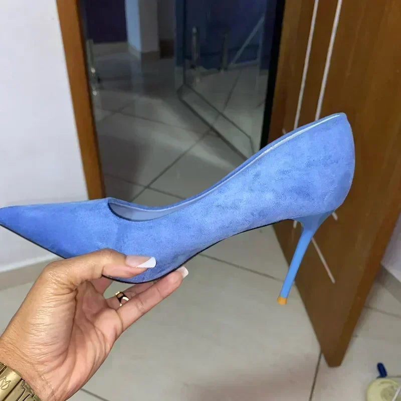 Women's Stiletto High-Heel Pumps (Orange) | OWNLUXE