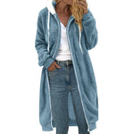Load image into Gallery viewer, Women&#39;s Plus Size Color Block Plush Hoodie – Warm Zipper Sweatshirt Coat
