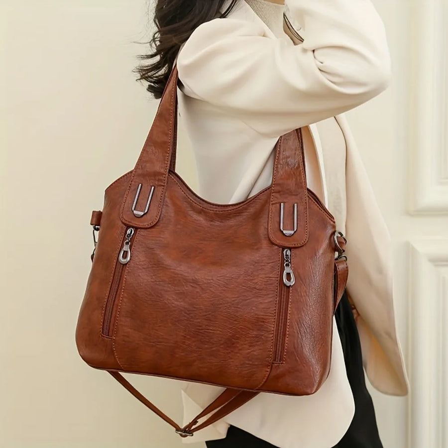 Spacious Leather Removable-Strap Crossbody Bag | OWNLUXE