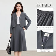 Women's Grey Skirt Jacket | OWNLUXE