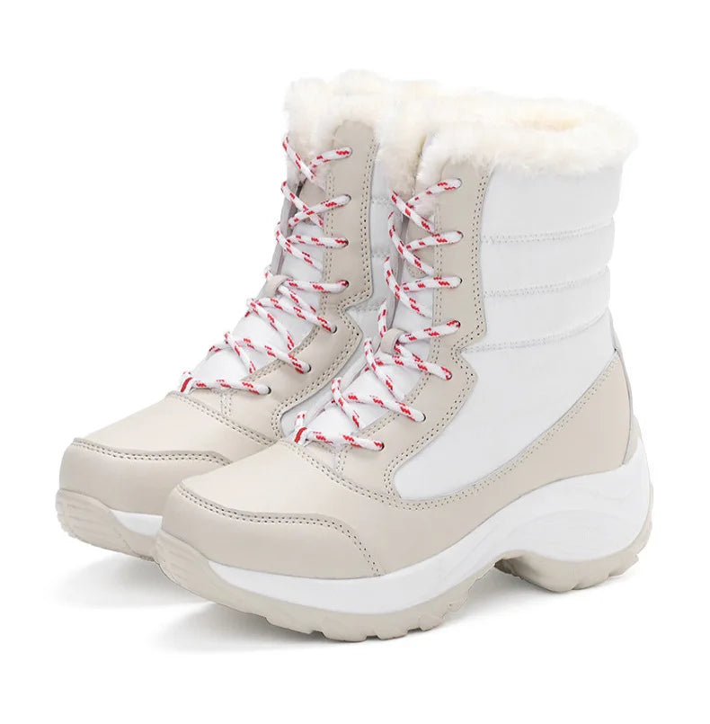 Chic Mid-Calf Winter Platform Boots with Plush Lining