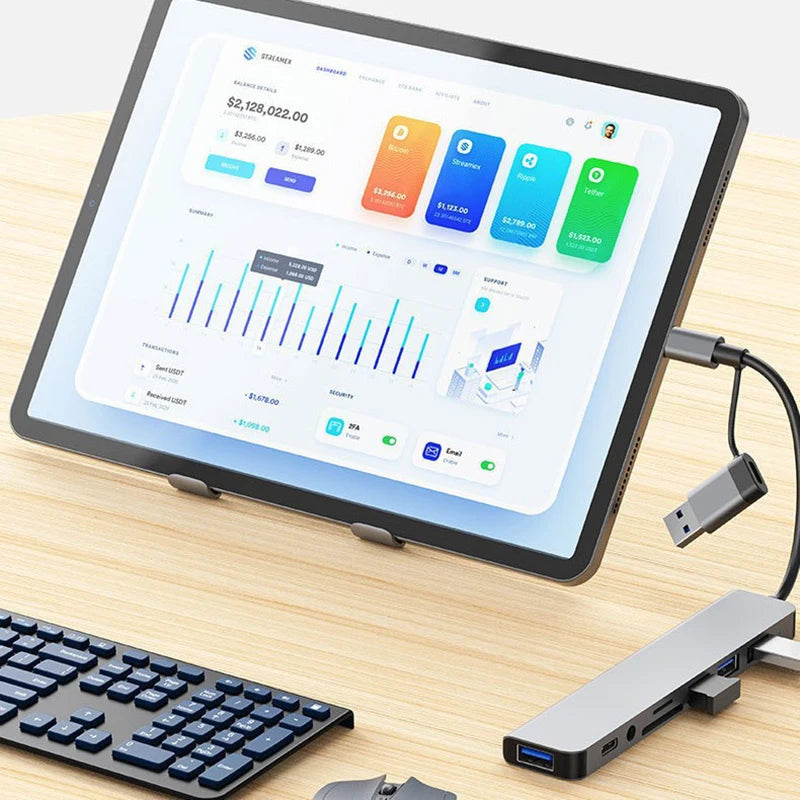 FlexPort 8 – Ultimate USB-C Hub & Media Docking Station