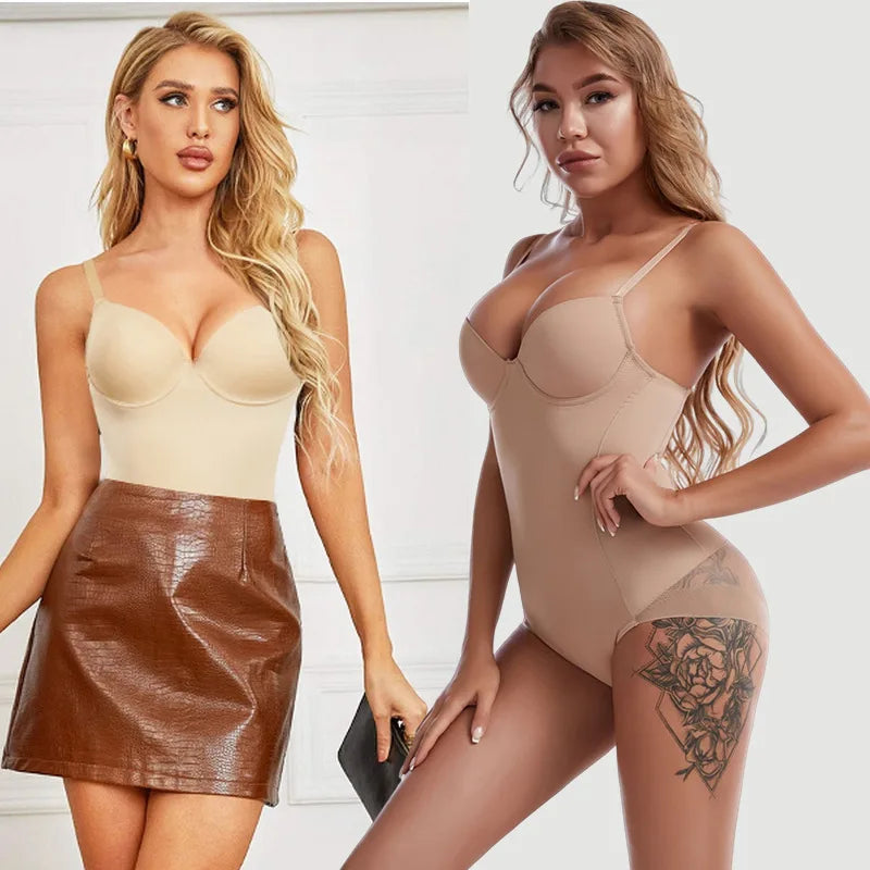 V-Neck Shapewear Bodysuit - Medium Control Tummy Shaper for Women