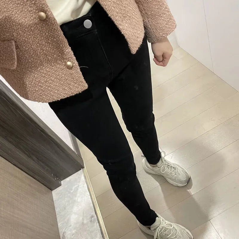 Skinny Denim Straight-Leg Pants | OWNLUXE