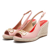 Women's Platform Wedge Open-Toe Sandals (Black) – Shop at OWNLUXE