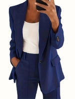 Load image into Gallery viewer, ✨ Women&#39;s 2-Piece Office Set – Chic Blazer &amp; Trousers | Ensemble 2 pièces femme – Blazer chic et pantalon
