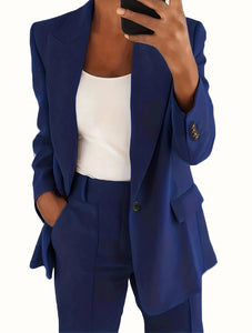 ✨ Women's 2-Piece Office Set – Chic Blazer & Trousers | Ensemble 2 pièces femme – Blazer chic et pantalon