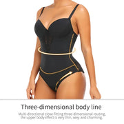 Lace Shapewear Bodysuit with Built-In Bra - Firm Control Body Shaper