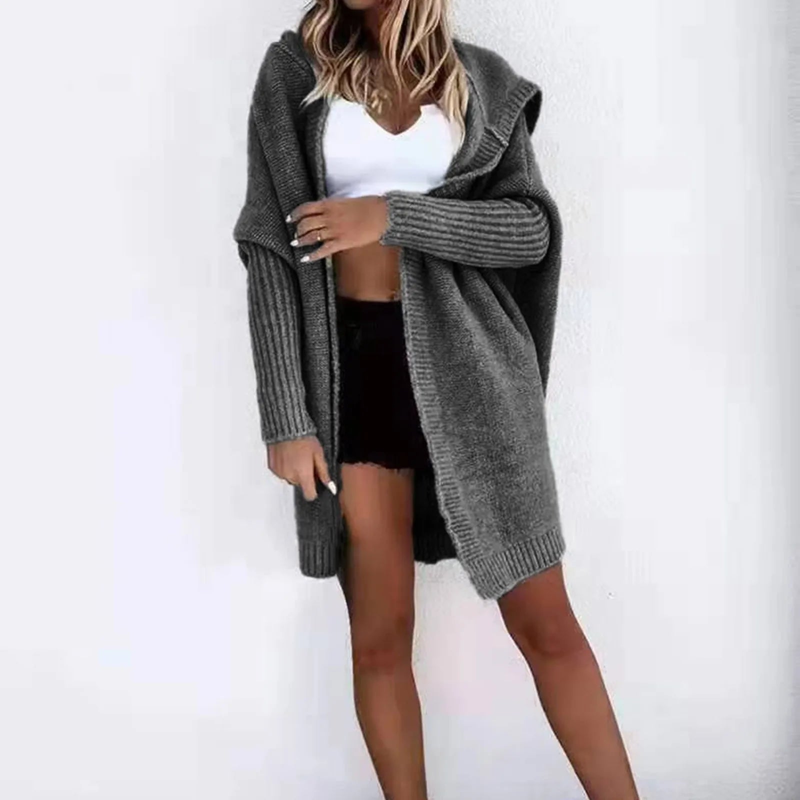🧥 Women's Color Block Knit Cardigan – Cozy Stylish!