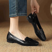 Women's Round Toe Leather Loafers (Off-White [Upgraded) – Shop at OWNLUXE