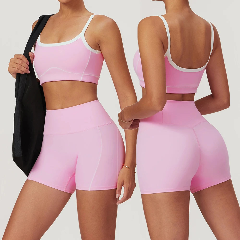 Seamless Strappy Yoga Sports Bra - Breathable Quick-Dry Workout Bra
