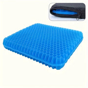 Breathable Gel Seat Cushion - 100% Honeycomb TPR with Protective Cover for Office, Car & Wheelchair