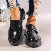 Women's Platform Leather Plus-Size Loafers – Shop at OWNLUXE