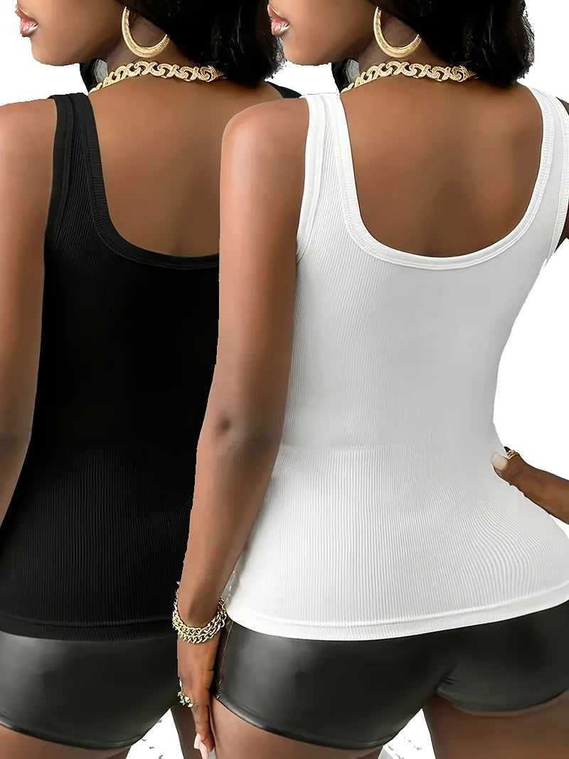 Women's Sleeveless V-Neck Slim Fit Top | OWNLUXE