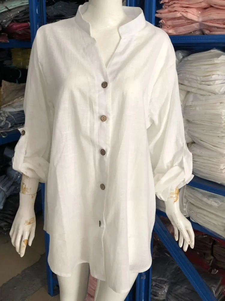 Classic Single-Breasted Shirt – Loose-Fit Broadcloth with High Stretch