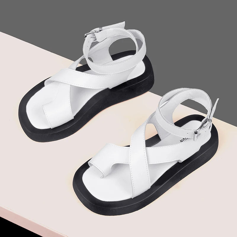 Women's Leather Sandals (Pink) | OWNLUXE