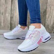 Everyday Low-Heel PU Sneakers – Lace-Up Comfort Shoes