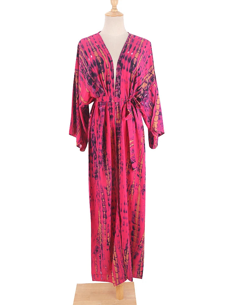Tie-Dye Printed Boho Swim Cover-Up | OWNLUXE