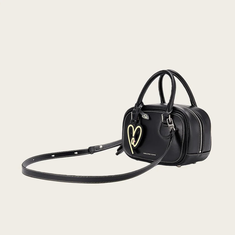 Large Capacity Soft Leather Tote Bag - Heart-Shaped Crossbody Handbag | OWNLUXE