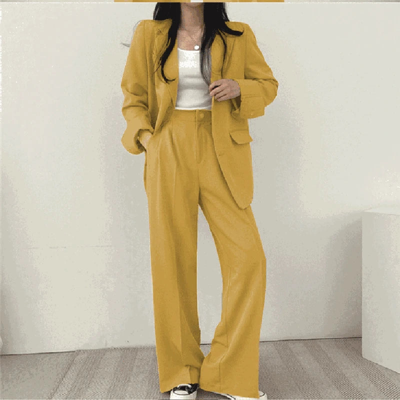 Tailored Office Pant Suit - Structured Business Set for Women
