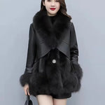 Load image into Gallery viewer, Women’s Patchwork Faux Fur Jacket – Mid-Length
