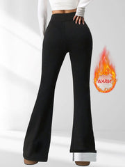 Wool-Lined Bell-Bottom Pants | OWNLUXE