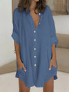 V-Neck Extended-Size Relaxed-Fit Colour Blouse | OWNLUXE