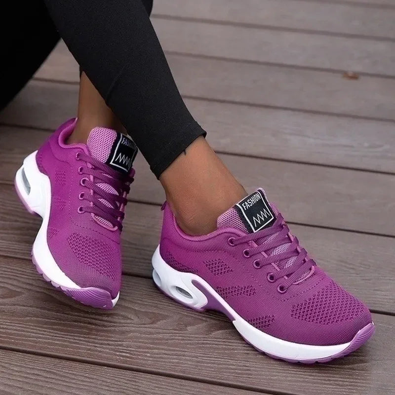 Breathable Patchwork Lace-Up Sneakers for Everyday Wear