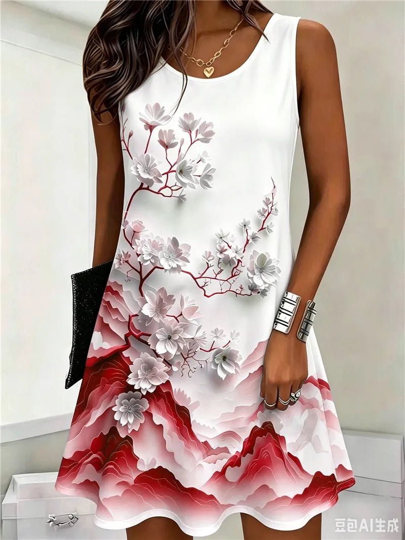 Women's Sleeveless Floral Mini Dress | OWNLUXE