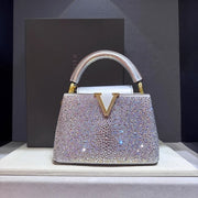 Rhinestone Embellished Leather Tote Bag - Luxury Crossbody Handbag | OWNLUXE