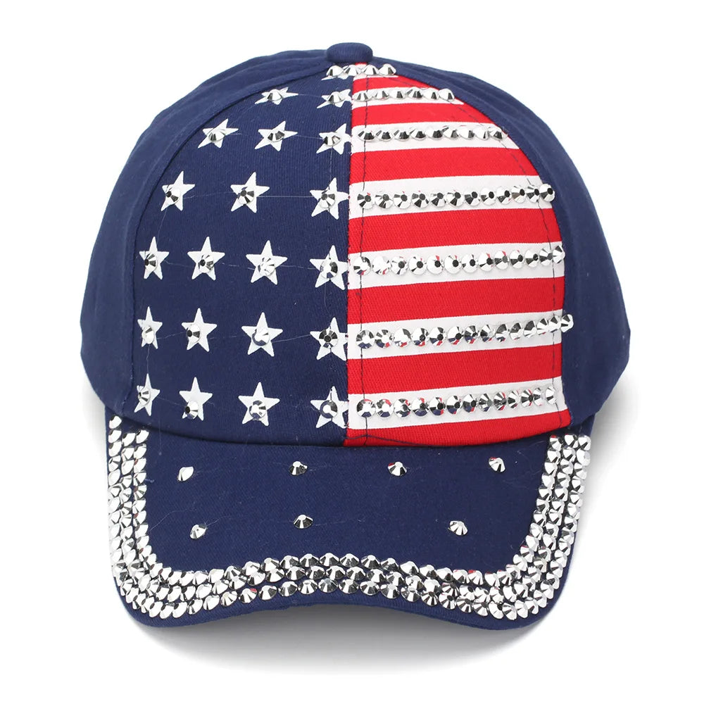 Adjustable Rhinestone Studded Flag | OWNLUXE