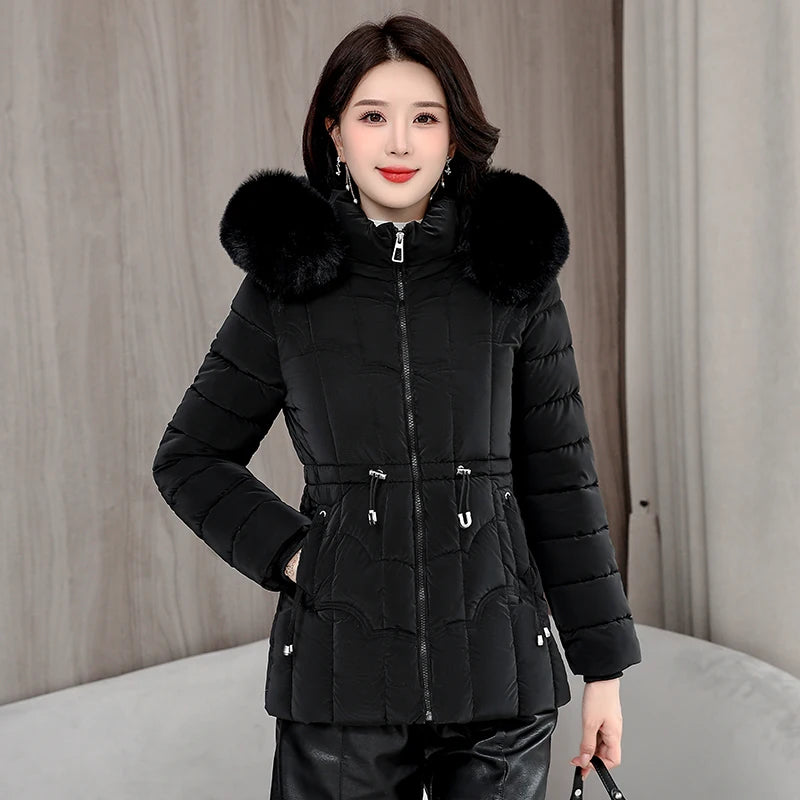 Women's Hooded Puffer Jacket (Light Green) | OWNLUXE