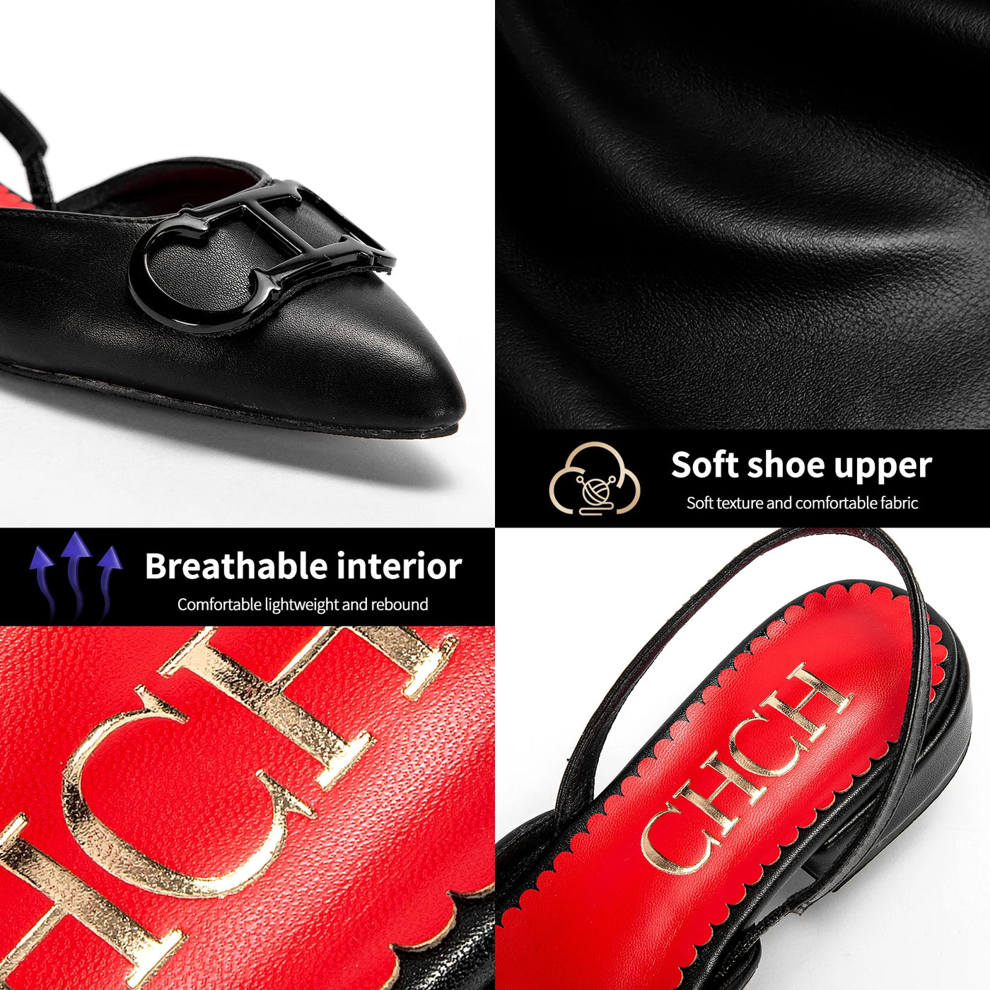 Women's Black Pointed Sandals | OWNLUXE
