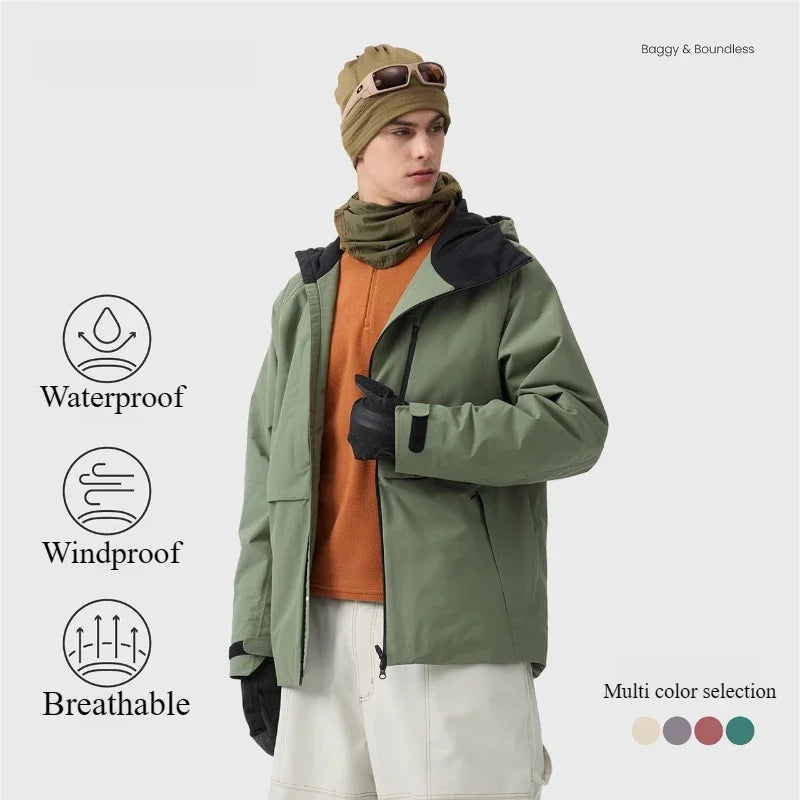 Oversized Windproof Snowboard Jacket – Waterproof Winter Shell