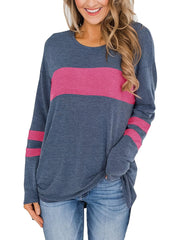 Women's Plus Size Colorblock Stripe Print Tunic T-shirt | OWNLUXE