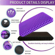 Breathable Gel Seat Cushion - 100% Honeycomb TPR with Protective Cover for Office, Car & Wheelchair